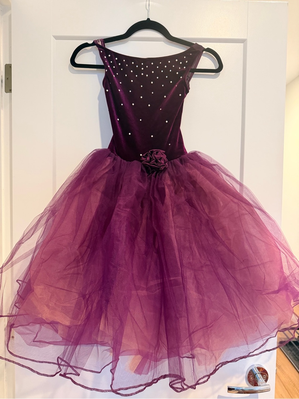 Girls' Purple Tulle Ballet costume Rhinestone Bodice